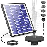 AISITIN Solar Springbrunnen mit 6.5W, Eingebaute1500mAh Akkus,Teichpumpe Wasserpumpe für Außen, Schwimmender Fontäne Pumpe mit 6 Fontänenstile für Garten,Wasserspiele,Vogel-Bad,Teich