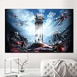 kayra export Star Wars Walker, modern bedruckt, abstrakte Kunst, Leinwand, Star Wars Imperial Walker, Filmwandkunst, Kinder-Kunst-Leinwand, Jungenzimmer-Kunstwerk