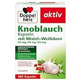 Doppelherz Knoblauch mit Mistel + Weißdorn - Traditionelles Arzneimittel zur Vorbeugung allgemeiner Arterienverkalkung, für Angstabfall - 480 Kapseln