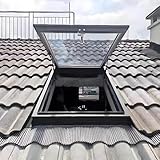 Dachfenster Mit Sonnenschutzfolie Und Handschuhen, Dachluke Mit Verstärktem Glas, Manuelle Belüftung Mit Mehrfachwinkel, Anpassbar Für Dachboden, Wintergarten Und Keller(LxW 65x80cm/25.6x31.5in)