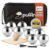 Puffin Boule Set - Petanque Set | Boule Spiel mit 8 Metall Kugeln & Zubehör | Outdoor Spielzeug für die ganze Familie | Strand Spiel für Kinder & Erwachsene