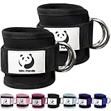 Slim Panda Fitness fußschlaufen kabelzug, Ankle Straps, Verstellbarer fußmanschetten kabelzug mit doppelten D-Ringen und Neoprenstütze