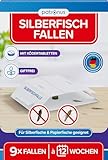 Patronus Silberfischfalle [9 Stück] - Monitoring-Klebefalle mit giftfreiem Köder inkl. E-Book zum Thema: Silberfische bekämpfen - Silberfisch-Falle für alle Wohnräume zur Befallsermittlung