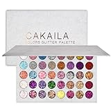 Jinlaili 40 Farben Glitzer Lidschatten Palette, Lidschattenpalette Bunt, Eyeshadow Palette Schimmernde, Glitzer Make-up Palette Langlebig Wasserdicht, Augenpalette, Schminkpalette