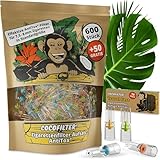 CocoFilter® Zigarettenfilter Aufsatz AntiTox® [600 + 50 Filter] - wiederverwendbare Teerfilter für Zigaretten von 7,5-8 mm - 650 effektive Anti Teer Zigarettenspitzen inkl. smartem Travel Case