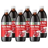 EkaMedica® Rote Bete Saft Nahrungsergänzungsmittel - Natürlich Ohne Zuckerzusatz Konservierungsstoffe Duftstoffe (6 x 1000 ml)