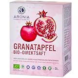 Granatapfelsaft Bio Direktsaft – 100% Kaltgepresster Granatapfel Muttersaft Ohne Zucker, Vegan, Antioxidantienreich, Organic Pomegranate Juice 3L Box - Aronia Charlottenburg