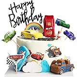 zykssy Cars Tortendeko,Cars Torte Topper,Auto cake topper Kinder,Tortendeko Kinder,Cars Muffin Deko,küchendeko Kindergeburtstag, Deko Torte, Kuchendeko Geburtstagsdeko fur Junge.