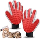 1 Paar Katzenhandschuh, Katzen Handschuhe Fellpflege, Doppelseitige Katzenbürste Handschuh, Fellhandschuh für Katzen, Haustier Handschuh für Kurzhaar und Langhaar