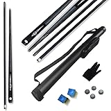 58 Billardqueue aus Kohlefaser – Professioneller Billardstab mit niedriger Ablenkung, handgefertigt mit 10 mm/11,5 mm Spitzen für verbesserte Leistung und Präzision beim Billardtischsport