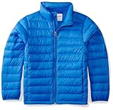 Amazon Essentials Jungen Leichte, Wasserbeständige Pufferjacke, Verstaubar, Blau, 5 Jahre