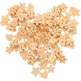 ULTNICE 100 StüCk HolzknöPfe Weihnachten 20Mm NatüRliche Holzverzierungen FüR Diy Bastelprojekte Und Scrapbooking Kreative Weihnachtsdekoration