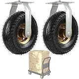 WLCNYL Industrielle Schwerlastrolle, 6/8/10 Zoll Pneumatisches Lenkrad, Hochleistungs- und hochelastisches, luftgefülltes Gummi-Lenkrad, gewerbliche/industrielle Anwendung