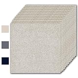 Teppichfliesen Selbstklebend 30x30cm - 12 Stück Set (1.08m²) - Hochwertige teppichfliesen mit Trittschalldämmung, Sägezahnmuster Teppichboden für Büro/Wohnung/Keller, cremefarben