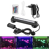 LED-Tauchleuchte für Aquarium, Bubble Light mit Fernbedienung Unterwasserlampe farbige LED-Lampe für Aquarium Set (16 cm)