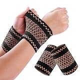 AOOWU Handgelenk Bandagen, 2 Stück Atmungsaktivem Wrist Wrap Handgelenkbandage, Handgelenkstütze Bandage, Fitness für Sport,Gymnastik,Krafttraining,Sportschutz(S)