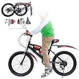 TouSuaRSi Kinderfahrrad 20 Zoll Jungen Fahrrad Kinder | Klemmbremse & Haltebremse Fahrrad 20 Zoll Jungen für Kinder Im Alter von 8 bis 13 Jahren Geeignet | Tragfähigkeit von 85kg (Rot)