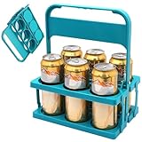 Flaschenträger Faltbarer Haltertrinkträger mit wiederverwendbarem tragbarem Flaschenkorb enthalten 6 Flaschen zum täglichen Gebrauch und Partygrün