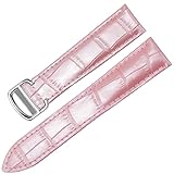 KGFCE Uhrenarmband für Cartier Tank Solo, rund, Uhrenkette aus echtem Leder, Faltschließe, Uhrenarmband, Zubehör, Armbanduhr, Armband, Gürtel, 16mm