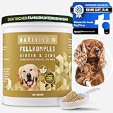 NatiVivo® [TESTSIEGER hochdosiertes, probiotisches Premium Pulver Biotin+Zink Hund Pferd Komplex für EIN glänzendes und schönes Fell. Gegen Juckreiz und trockene Haut. Made in Germany!