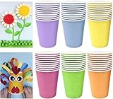 WINSDL 60 Stück Farbe Pappbecher, Multicolor Partybecher für Hochzeit Kinder Bastelarbeiten Bastelmaterial, Praktisch und Schön (6 Farben)