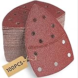 100 Stück Schleifpapier Dreieckschleifer Set 105x152 mm (93x93x93 mm), P40x10, P60/P80/P120/P180/P240/P400x15, 11-Loch für Bosch PSM 100A, PSM 160, PSM 200 AES, PSM 18, für Holz, Metall, Kunststoff