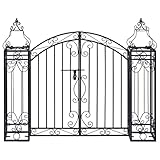 vidaXL Deko Gartentor Doppelflügeltor Einfahrtstor Metalltor Hoftor Gartenpforte Gartentür Zauntor Tor Schmiedeeisen 122x20,5x100cm