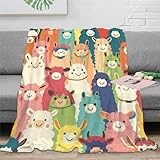 Cute Alpaka Flanell 3D Druck Alpaka Pattern Couchdecke Weichen Flauschig Bett Decken Kuscheldecke Flauschig Warm Für Mädchen Jungen 70x80inch(180x200cm)