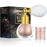 AOOWU Glitzer Spray, Glitter Spray für Face und Body, Glitzer Haarspray Make-up Sparkle Puder Kosmetik Shimmer Highlighter, Powder Glitzerspray Haare Körper Für Weihnachten Rave Party（Hell Gold）