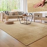 Paco Home Waschbarer Teppich Wohnzimmer Schlafzimmer Kurzflor rutschfest Flauschig Weich Moderne Einfarbige Muster, Grösse:200x280 cm, Farbe:Beige