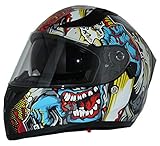 protectWEAR Motorradintegralhelm Integralhelm mit integrierter Sonnenblende und klappbarem Visier V128-MU-XL