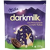 Milka Feine Eier Dark Milk 1 x 100g I Osterschokolade Einzelpackung I für das Osternest und zum Verstecken I Süßigkeiten zu Ostern aus 100% Alpenmilch Schokolade