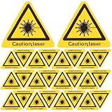 DEARMAMY 50 Stück Laserwarnende Sicherheitsaufkleber Selbstklebend Wetterfest Langlebig für Gefahrenhinweis Optische Strahlung Einfache Anwendung und Rückstandslos Entfernbar