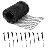 ASOFTY Dachrinnen Laubschutz, 8m x 18cm Regenrinnen Laubschutzgitter mit 10 Klammern, Dachrinnengitter, Laubschutz Dachrinnen für Häuser, Carport, Stall, Regenrinnen