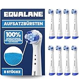 EQUALANE - Aufsteckbürsten kompatibel mit Oral B iO Zahnbürsten - Weiß - 8 Stück