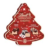 Lindt Schokolade | Weihnachts-Marzipan Pralinen Tanne | 175g | 18 edle Pralinés in 3 weihnachtlichen Sorten mit Edelmarzipan | festliche Pralinenmischung in edler Verpackung zur Weihnachtszeit