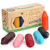 Honeysticks Pure Bienenwachs Buntstifte für Kleinkinder 100% natürliche ungiftige Inhaltsstoffe, Lebensmittelpigmente, sicher für Kinder und Kleinkinder ,12 Stück ( 1er Pack)