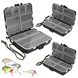KOUHA 3 Stücke Köderbox Angeln Tackle Box Hardbait Doppelseitig Köderbox Angeln mit Handseil und Verstellbaren Einzelfächern - 2 Größen Angelbox Double Face Box Angelköder