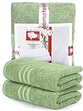 DecoHomeTextil Handtuch-Set 2 Handtücher in Salbeigrün aus 100% Baumwolle, hochwertig, kuschelweich und saugstark
