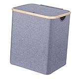 VILLFUL Faltbarer Wäschekorb aus Nachhaltigem Bambusgeflecht Leicht und Robust Vielseitiger Aufbewahrungskorb für Schmutzige Kleidung und Haushalt Praktischer Wäschesammler für Zuhause