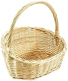 Kobolo Geschenkkorb Präsentkorb Henkelkorb Korb aus geflochtener Weide - Gr 2 42x35x13/39 cm
