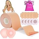 Gisaae Klebe BH Push Up Große Brust Boob Tape Rückenfrei Trägerloser Wiederverwendbare Unsichtbar Silikon Nippelpads Body Tape für Abendkleider, Ballkleid, Hochzeitskleid