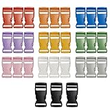 Zzcy 30 Stück Bunte Steckschnalle 25 mm Steckverschluss Kunststoff Klickverschluss Plastik Seitliche Entriegelung Schnallen Ersatzschnalle für Rucksack,Gepäckgurt (10 Farben)