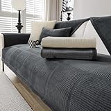 BXAEYIPOR Couch Überzug,Sofa Überzug,Sofa-Schutzhülle mit Rutschfester Unterlage,Neue Universelle rutschfeste Solide Strukturierte Sofa Überzug für Wohnzimmer,Multi-Size Sofa Sitzkissenbezug.