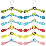 Thursday April Kleiderbügel Kinder 12 Stück Cartoon Hölzerne Bunte Baby Kleidung Hose Hook Kleiderbügel Tiermotive