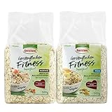 Gerstoni Gerste-Fitnessflocken Mixed, mild-nussige Gerstenflocken fein & kernig, PREMIUM-QUALITÄT reich an Ballaststoffen mit Beta-Glucan (2x1)