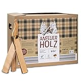 Hanko Anfeuer Holz 3 kg aus deutschem Fichten- und Tannenholz - 100% ofenfertiges und natürliches Anzündholz - ideal für Kamin- und Kachelöfen, Braun, 50030