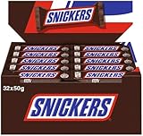 SNICKERS Riegel 32x 50g Schokoriegel Schokolade Erdnüsse Karamell Milchschokolade