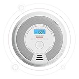 X-Sense Vernetzbarer kombinierter Rauch- und Kohlenmonoxid-Melder mit LCD Anzeige & 10 Jahres Batterie, Keine Apps und SBS50 Basisstation, SC07-W, 1er Set