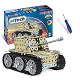 eitech 00215 Metallbaukasten - Panzer, Militär Fahrzeug, Sandfarben für Wüsteneinsatz